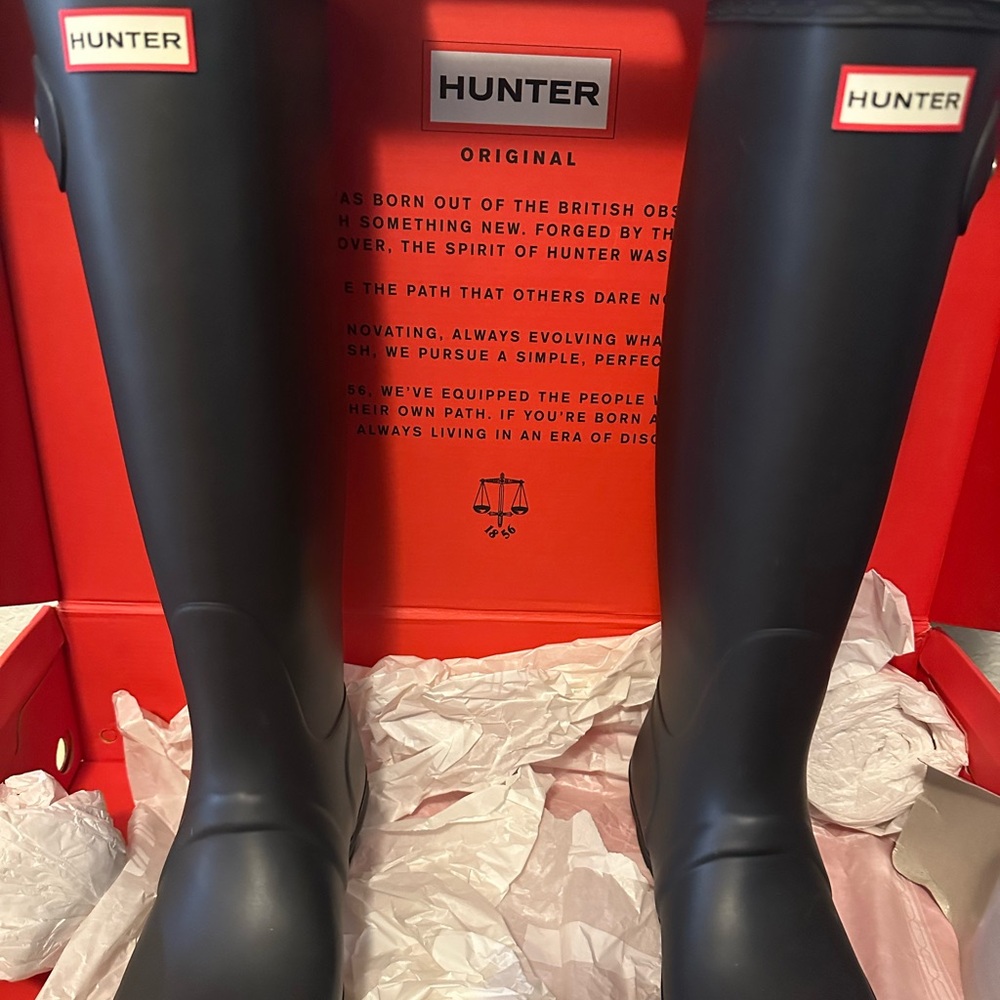 Hunter Tall Black rain boots-size 9